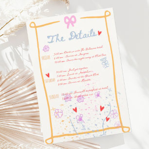 Details zum wöchentlichen Whimsikhandgezeichneten Einladung