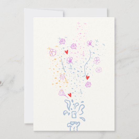 Details zum wöchentlichen Whimsikhandgezeichneten Einladung (Rückseite)