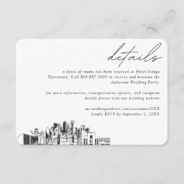 Details zum Zimmerblock Dallas Wedding Hotel Begleitkarte