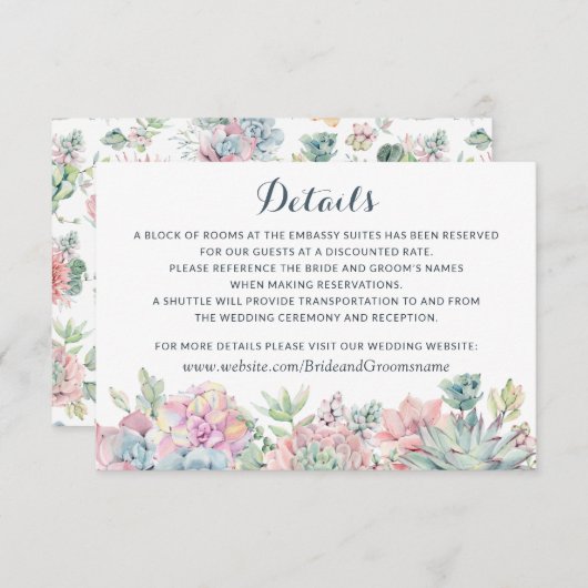 Details zur Beilage des Pastelfarbensukkkulars Bei Einladung (Vorne/Hinten)