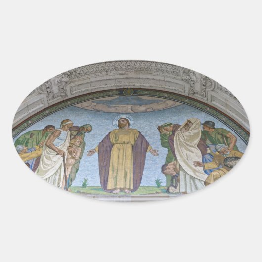 Details zur Berliner Kathedrale Ovaler Aufkleber (Vorderseite)