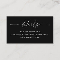 Details zur Black-Tie-Hochzeit + QR-Code | Minimal