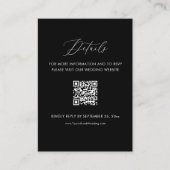 Details zur Black Wedding Website Qr Code Begleitkarte (Vorderseite)