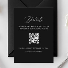 Details zur Black Wedding Website Qr Code Begleitkarte