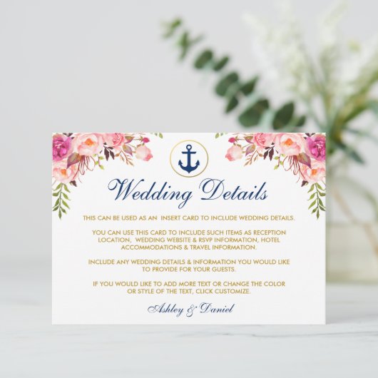 Details zur Blauen Einsteckkarte S Begleitkarte (Stehend Vorderseite)