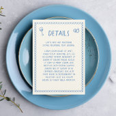 Details zur Blauen Hochzeit im Retro-Sketch Begleitkarte