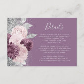 Details zur Bloral Mauve Blush Silver Wedding Begleitkarte (Vorderseite)