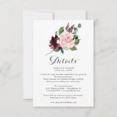 Details zur Blush Burgundy Wedding Einladung (Vorderseite)