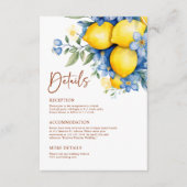 Details zur botanischen Hochzeit im Wasserfarbenem Begleitkarte (Vorderseite)