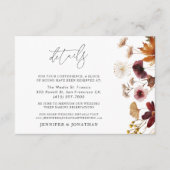 Details zur Botanischen Hochzeit in Burgund Fall Begleitkarte (Vorderseite)