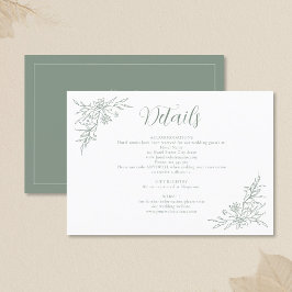 Details zur Botanischen Monogramm-Hochzeit Begleitkarte