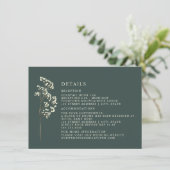 Details zur botanischen SmaragdWedding Einladung (Stehend Vorderseite)