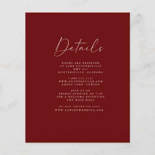 Details zur Budget Burgundy-Karte | Flyer (Vorne)