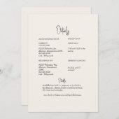 Details zur Cream Wedding Einladung (Vorne/Hinten)