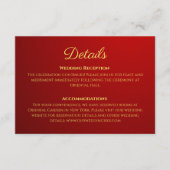 Details zur dunkelroten chinesischen Hochzeit Begleitkarte (Vorderseite)