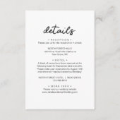 Details zur einfachen Chic Script-Hochzeit Begleitkarte (Vorderseite)