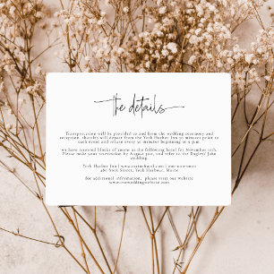 Details zur Elegant Calligrafy Wedding Begleitkarte