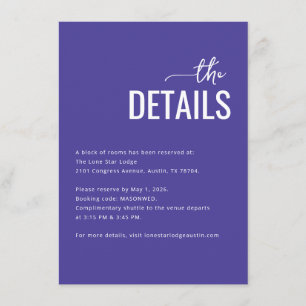 Details zur Elegant Purple-Veranstaltung Begleitkarte
