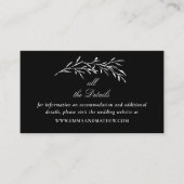 Details zur eleganten Black Wedding Website Begleitkarte (Vorderseite)