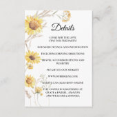 Details zur eleganten Boho Sonnenblumenverschlussk Begleitkarte (Vorderseite)