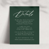 Details zur eleganten Calligraphie Forest Green We Begleitkarte