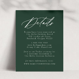 Details zur eleganten Calligraphie Forest Green We Begleitkarte