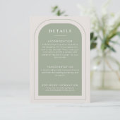 Details zur Eleganten Grünen Hochzeit Begleitkarte (Stehend Vorderseite)