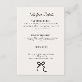 Details zur Eleganten Minimal Bow Hochzeit Begleitkarte