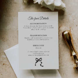 Details zur Eleganten Minimal Bow Hochzeit Begleitkarte