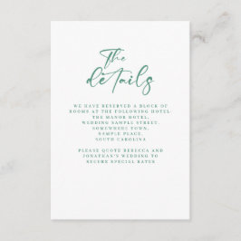 Details zur Eukalyptus-Hochzeit Begleitkarte