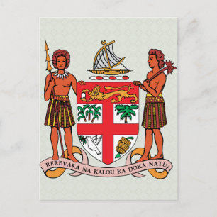 Details zur fidschianischen Wappen Postkarte