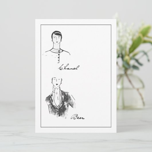 Details zur französischen Mode von 1925 Save The Date (Stehend Vorderseite)