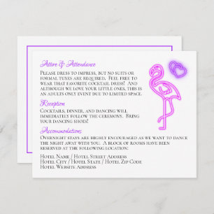 Details zur Fun Flamingo & Hearts Wedding RSVP Karte