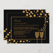 Details zur Gold Champagne Bubbles Engagement Einladung (Vorne/Hinten)