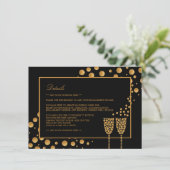 Details zur Gold Champagne Bubbles Engagement Einladung (Stehend Vorderseite)