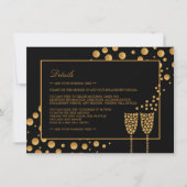 Details zur Gold Champagne Bubbles Engagement Einladung (Vorderseite)