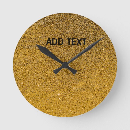 Details zur Golden Glitterie Runde Wanduhr (Vorderseite)