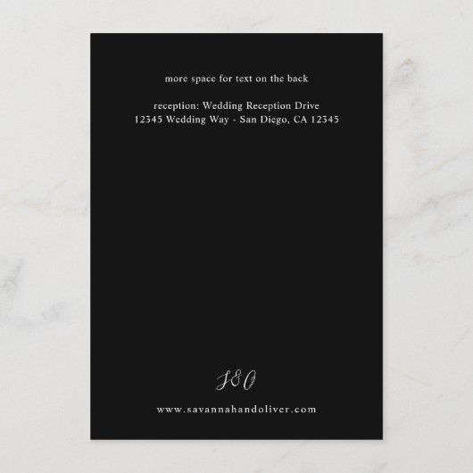 Details zur goldverschachtelten Blume - Schwarz Begleitkarte (Rückseite)