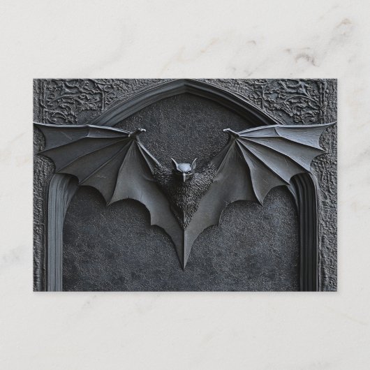 Details zur gotischen Halloween-Black Bat & Arch-H Begleitkarte (Vorderseite)