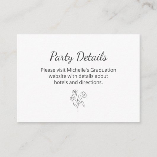 Details zur Graduierungspartei QR-Code Einfach bot Begleitkarte (Vorderseite)