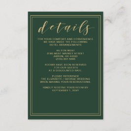 Details zur Green und Gold Wedding-Karte Begleitkarte