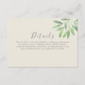 Details zur Grünen Hochzeit Begleitkarte (Vorderseite)