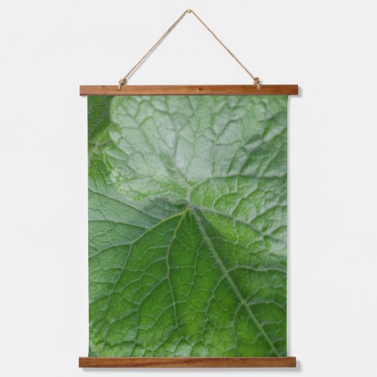 Details zur grünen Ledervene Wandteppich Mit Holzrahmen (Vorderseite)