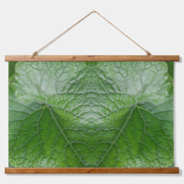 Details zur grünen Ledervene Wandteppich Mit Holzrahmen