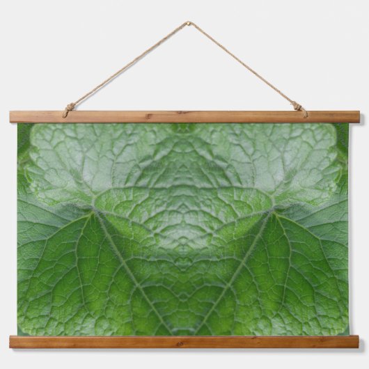 Details zur grünen Ledervene Wandteppich Mit Holzrahmen (Vorne)