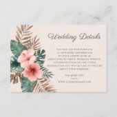 Details zur grünen Wasserfarbe Tropische Hochzeite Begleitkarte (Vorderseite)
