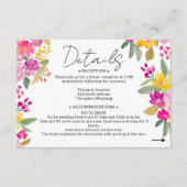 Details zur handbemalten Frühlingsblumenhochzeit Begleitkarte (Vorderseite)