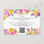 Details zur handbemalten Frühlingsblumenhochzeit Begleitkarte (Rückseite)