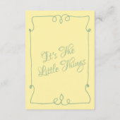 Details zur handgeschriebenen weißen Hochzeit in R Begleitkarte (Rückseite)