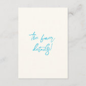 Details zur handgeschriebenen Whimsical Chic Hochz Begleitkarte (Rückseite)